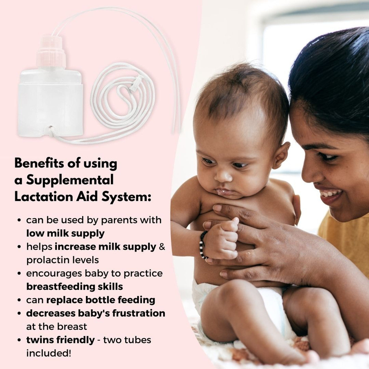 Supplemental Lactation Aid System for Multi-Use (SNS/ at breast feeding tube)