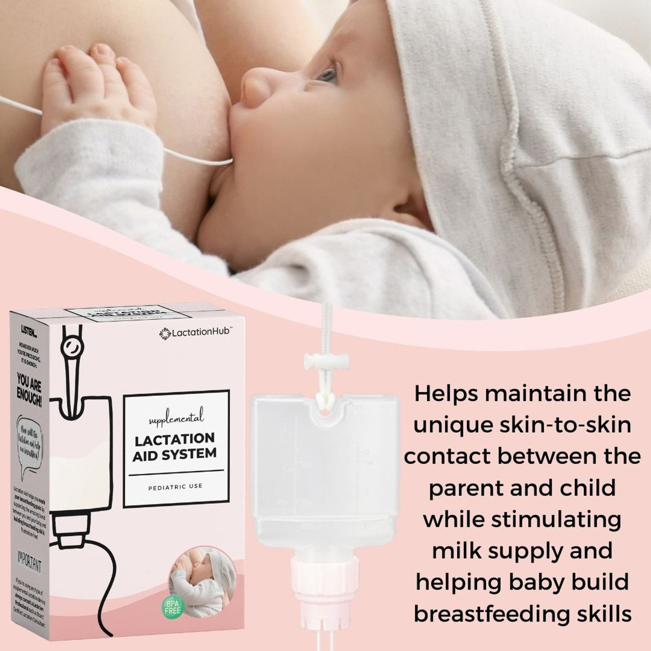 Supplemental Lactation Aid System for Multi-Use (SNS/ at breast feeding tube)