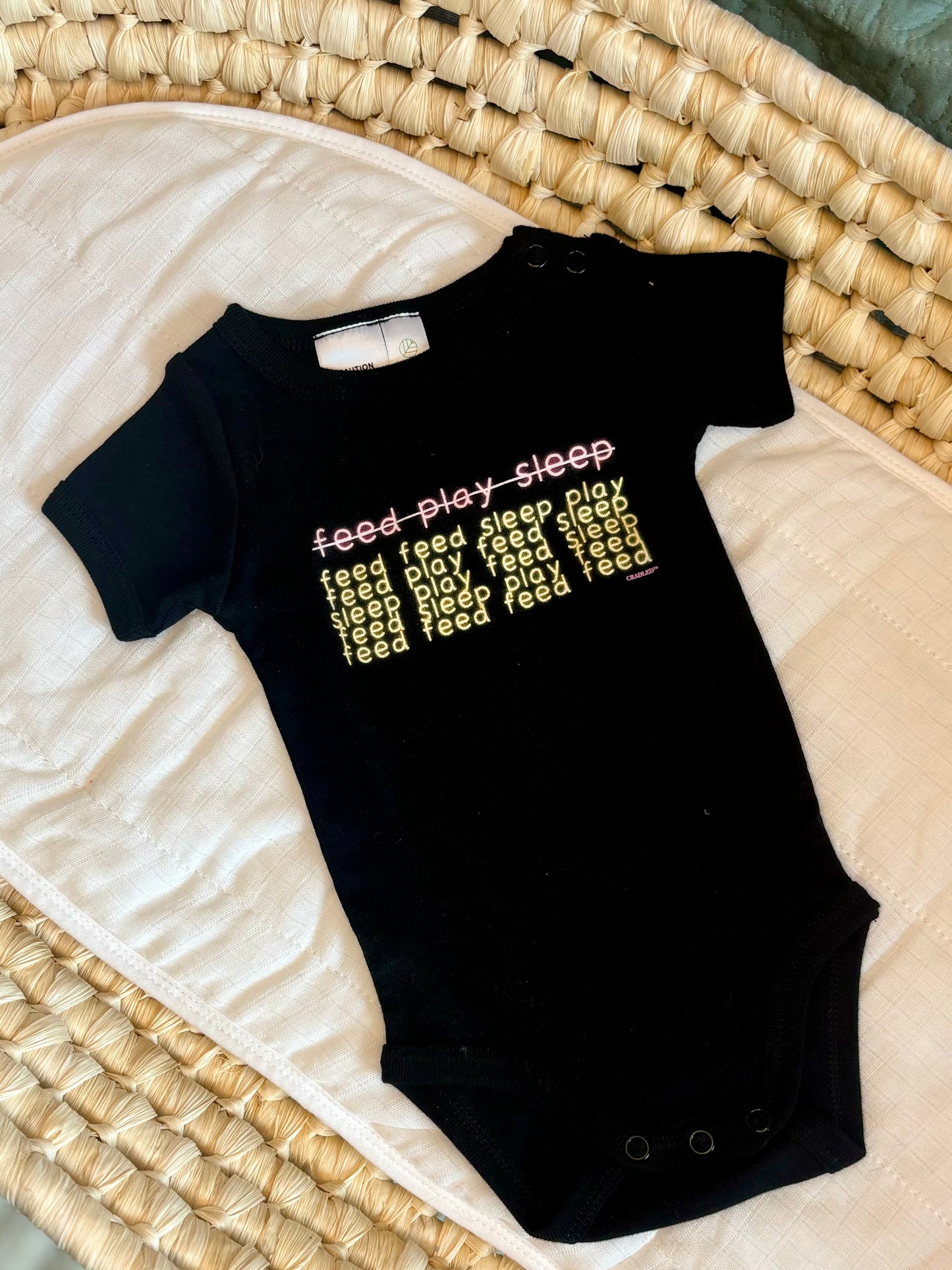 Feed Play Sleep (or not) infant bodysuit