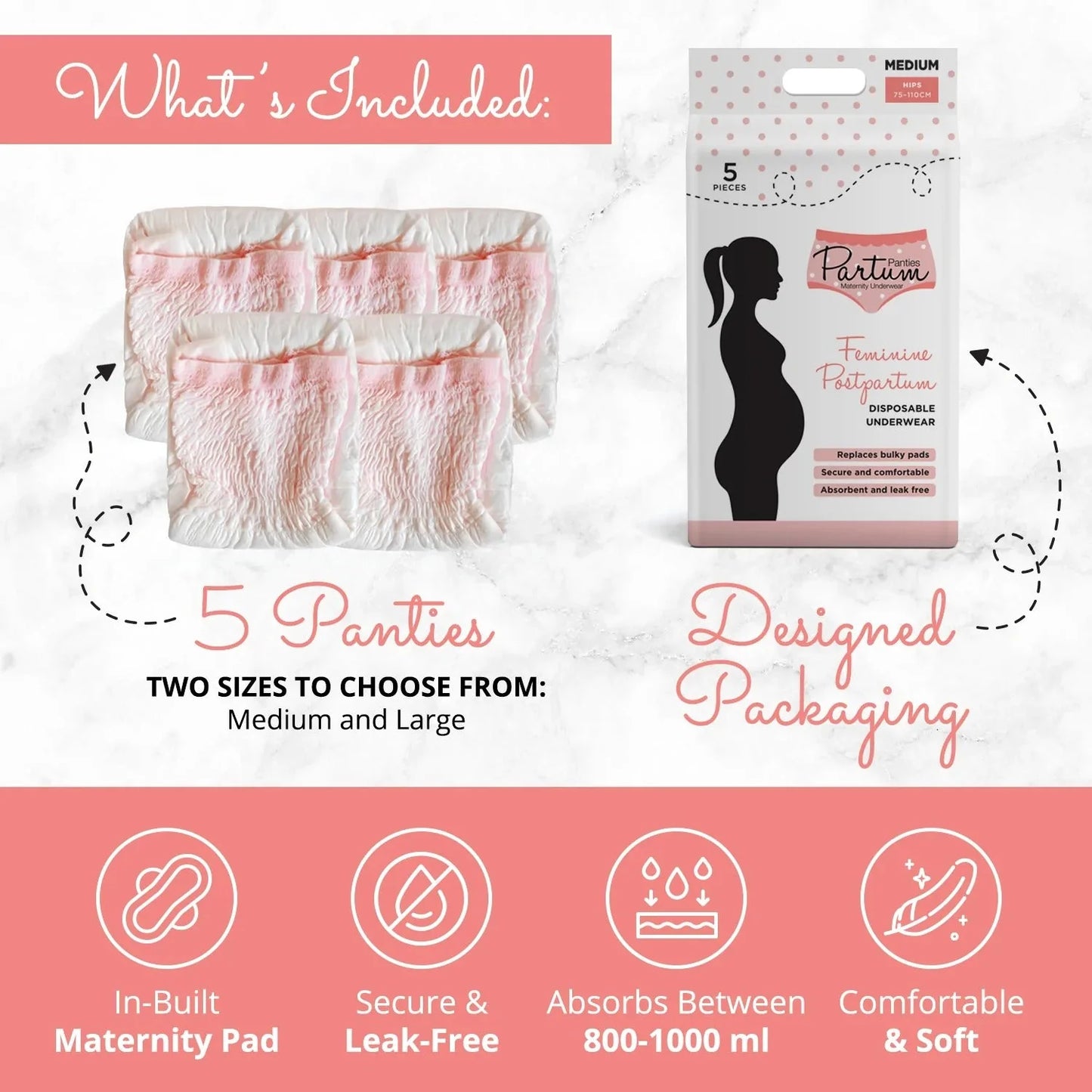Disposable maternity underwear (pack of 5)